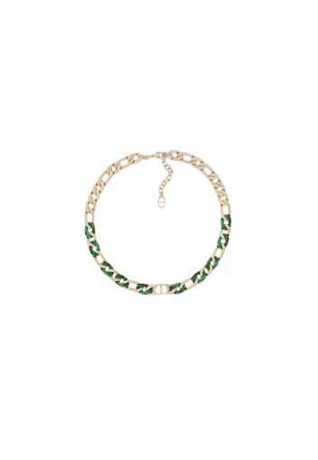 Dior TEARS Chain Link Necklace Gold/Green