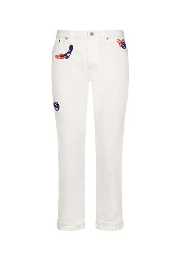 Dior x Kenny Scharf Logo Slim Fit Jean White