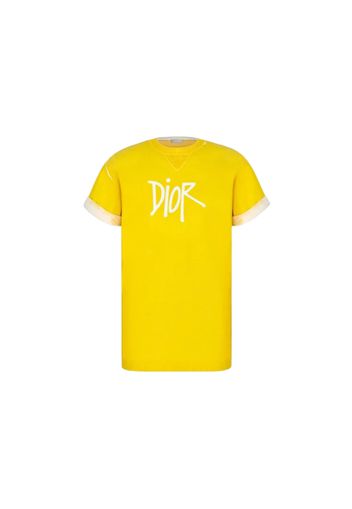 Dior And Shawn Oversized Logo T-Shirt Yellow