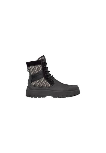 Dior Garden Lace Up Ankle Boots Black Rubber