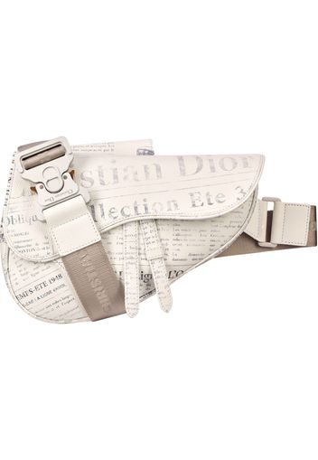 Dior x Daniel Arsham Saddle Bag Newspaper Print Calfskin White