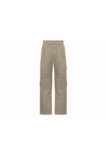 Dior x Stone Island Cotton-Blend Satin Loose-Fit Sportswear Pants Gray