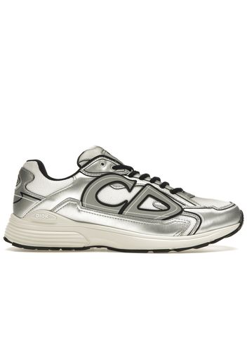 Dior B30 White Mesh Silver-Tone Metallic Calfskin