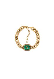 Dior TEARS Chain Link Bracelet Gold/Malachite