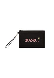 Dior x Kaws Pouch Pink Logo Nylon Black