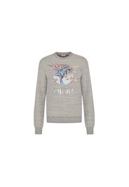 Dior x Sorayama Tyrannosaurus Rex Cherry Blossom Crewneck Sweatshirt Gray