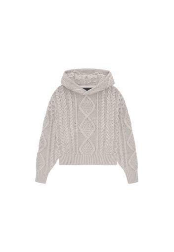 Fear of God Essentials Kids Cable Knit Hoodie Silver Cloud