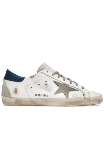 Golden Goose Super-Star White Royal Blue Grey Suede Patch