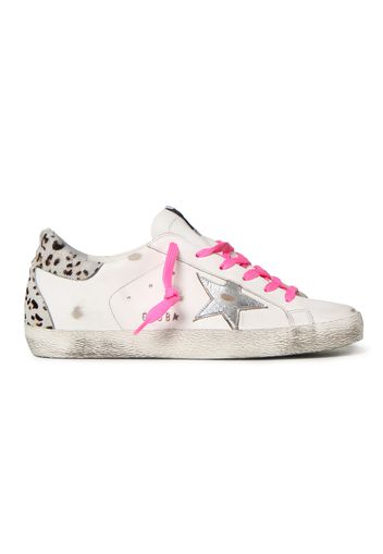 Golden Goose Super Star White Silver Pink Leopard Print (Women's)