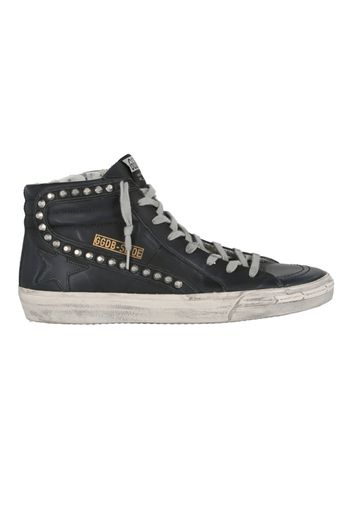 Golden Goose Slide Black Studded