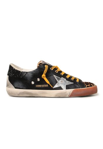 Golden Goose Super Star Corduroy Black Beige Silver Ice