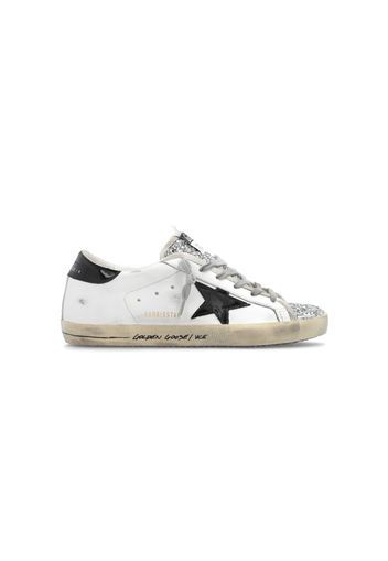 Golden Goose Super-Star White Black Silver Glitter (Women's)