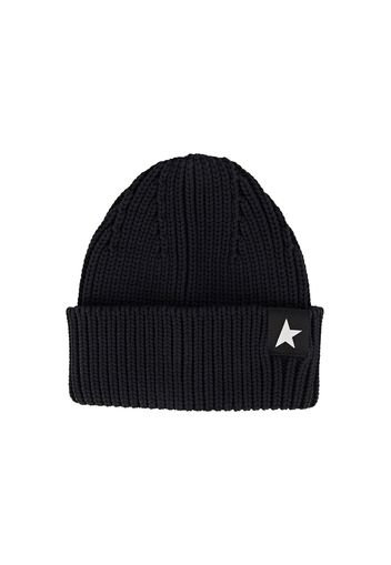 Golden Goose Star Rib Knit Beanie Black