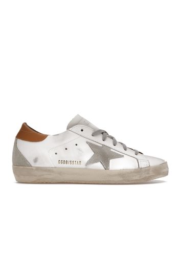 Golden Goose Super-Star White Vacchetta Tan Grey Suede Patch (Women's)