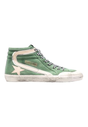 Golden Goose Slide Green White