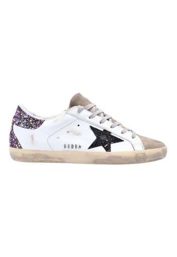 Golden Goose Super-Star White Black Multi Glitter (Women's)