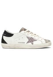 Golden Goose Super-Star White Black Cream Glitter (Women's)