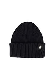 Golden Goose Star Rib Knit Beanie Black