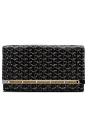 Goyard Monte Carlo Clutch Goyardine Wood Trim Black