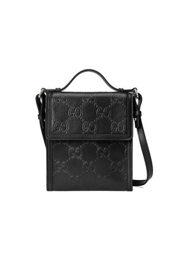 Gucci GG Embossed Messenger Bag Black