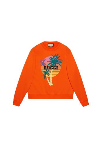 Gucci Love Parade Printed Cotton Sweatshirt Orange