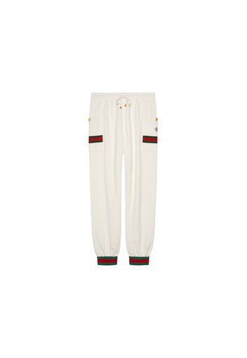 Gucci Jersey Jogging Pants With Web Washed Ivory