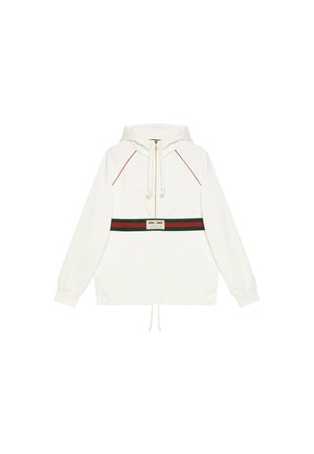 Gucci Label Cotton Canvas Windbreaker Jacket White