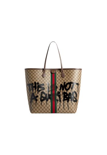 Gucci x Balenciaga The Hacker Project Graffiti Large Tote Bag Beige