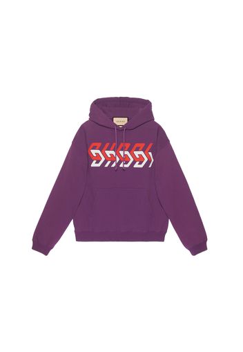 Gucci Mirror Logo-Print Hoodie Purple/Red/White