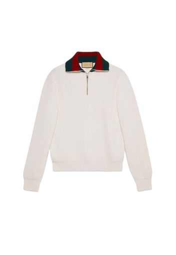 Gucci Knit Wool Web Sweater Ivory