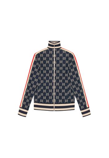 Gucci GG Jacquard Cotton Jacket Blue/Ivory