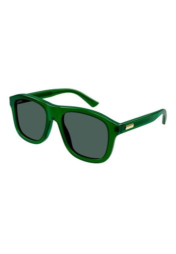 Gucci Square Frame Sunglasses Green/Transparent Green (GG1316S-004-FR)