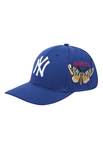 Gucci NY Yankees Embroidered Butterfly Baseball Cap Blue