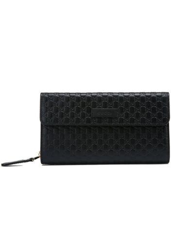 Gucci Continental Flap Wallet MicroGuccissima Black