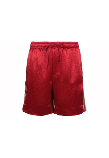 Gucci Striped Silk Bermuda Shorts Live Red