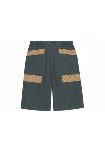 Gucci Logo Print Bermuda Shorts Blue/Grey