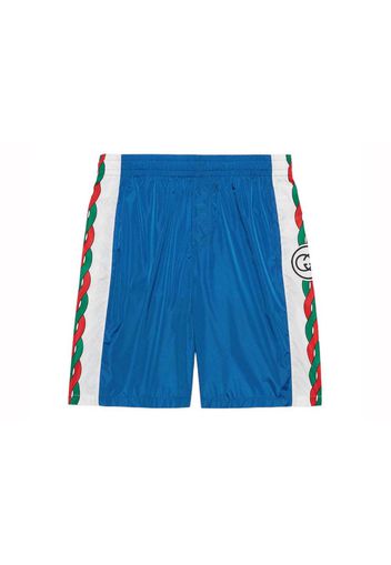 Gucci Interlocking G Print Nylon Swim Shorts Blue/White