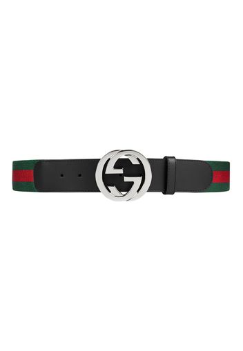 Gucci Web Belt with G Buckle Green/Red Web