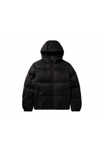 Gucci Quilted Logo-Jacquard Shell Hooded Down Jacket Black