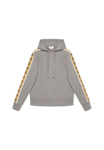 Gucci Cotton Jersey Hooded Sweatshirt Grey