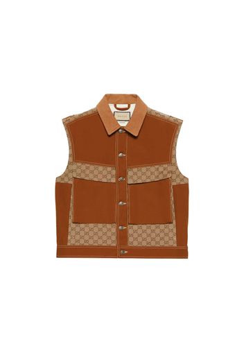 Gucci Cotton Canvas GG Supreme Gilet Brown