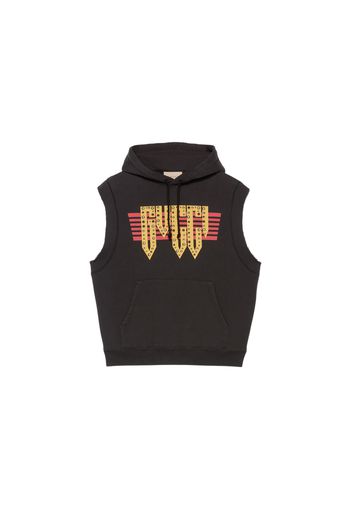 Gucci Cotton Jersey Sleeveless Sweatshirt Black/Yellow/Red