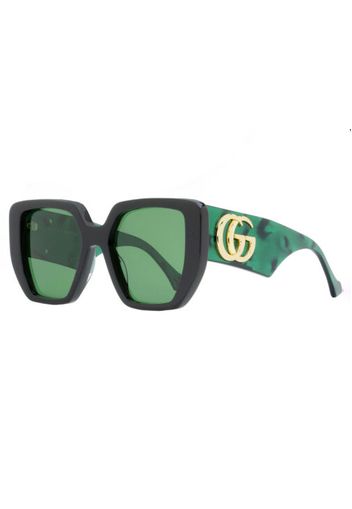 Gucci Geometric Sunglasses Black/Green (GG0956S 001)