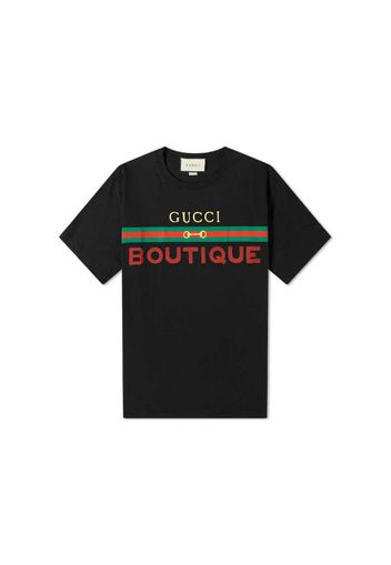 Gucci Boutique Print Cotton T-shirt Black