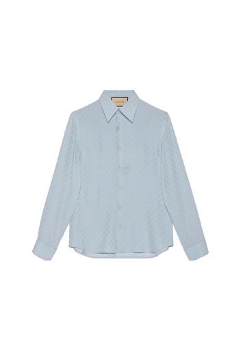 Gucci GG Silk Crepe Shrit Light Blue