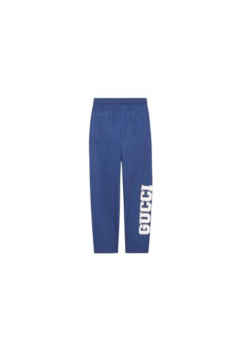 Gucci Logo-Print Drawstring Track Pants Blue