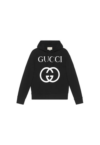 Gucci Interlocking G Oversize Fit Hoodie Black/White