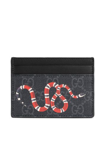 Gucci Card Case GG Supreme Kingsnake Print Black/Grey