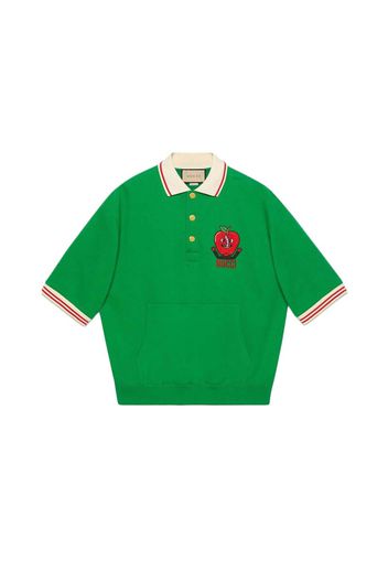 Gucci Embroidered Apple Logo Polo Shirt Green