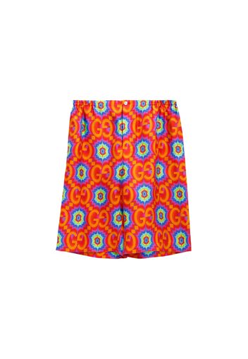 Gucci GG Psychedelic Silk Shorts Orange/Electric Blue/Multi